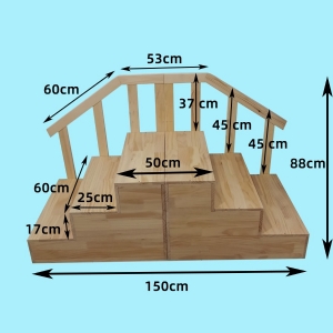 兒童發(fā)育康復(fù)訓(xùn)練篩查智測(cè)評(píng)估專用雙向迷你實(shí)木扶梯木樓梯步梯